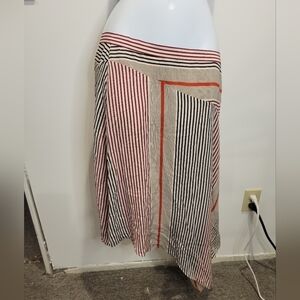 Joie size 4 asymmetrical red/black stripes skirt